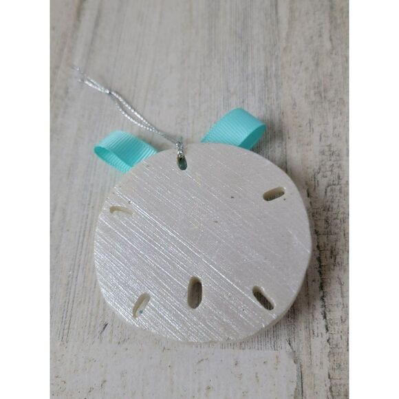 Silver sand dollar Glitter pearl ornament Xmas - Picture 4 of 4